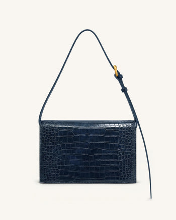 Clio Borsa a tracolla a bustina - Blu navy effetto cocco