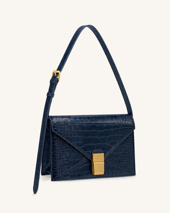 Clio Borsa a tracolla a bustina - Blu navy effetto cocco