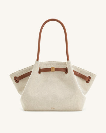 Hana Borsa tote grande - Tela marrone