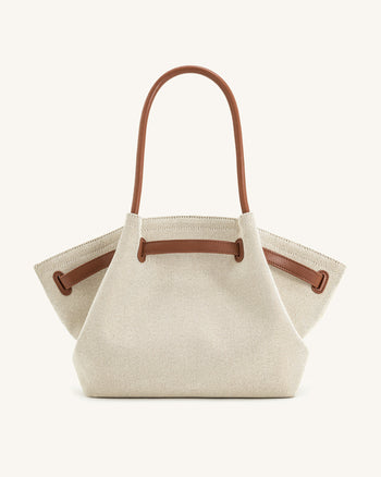 Hana Borsa tote grande - Tela marrone