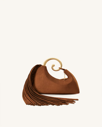 Cleo Borsa con Manico Superiore a Forma di Scatola - Bianco Croc