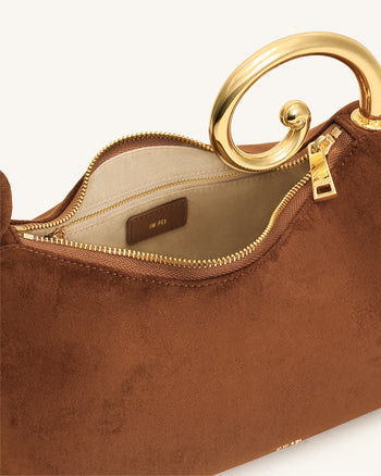 Cleo Borsa con Manico Superiore a Forma di Scatola - Bianco Croc