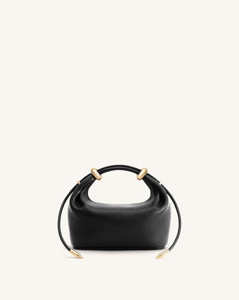 Borsa a Mano con Anello in Metallo Ellie - Nero