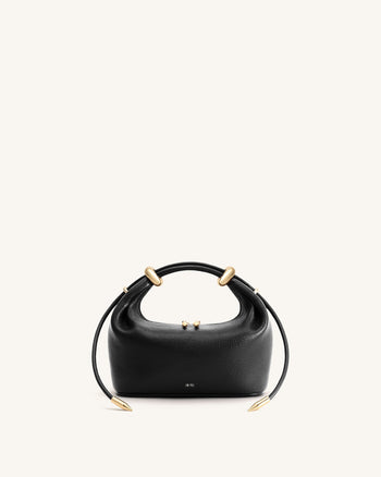 Borsa a Mano con Anello in Metallo Ellie - Nero
