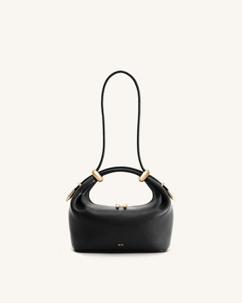 Borsa a Mano con Anello in Metallo Ellie - Nero
