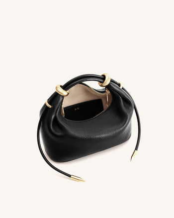 Borsa a Mano con Anello in Metallo Ellie - Nero