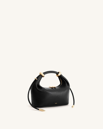 Borsa a Mano con Anello in Metallo Ellie - Nero