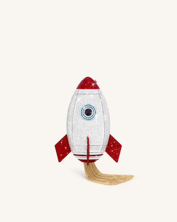 Rocket Forma Pochette Finto Cristallo - Argento