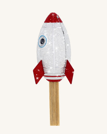 Rocket Forma Pochette Finto Cristallo - Argento