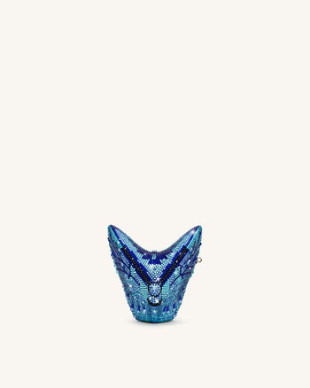 Paisley Pochette farfalla cristallo - Blu