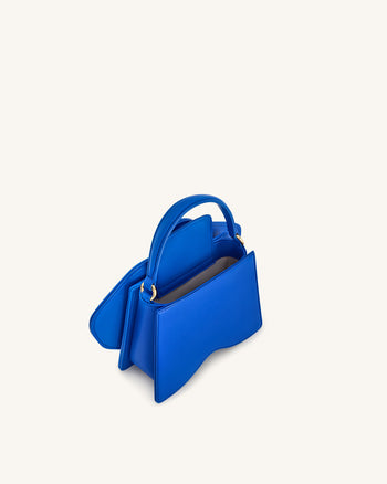 Flora Borsa a mano con manico superiore a forma di orchidea – Blu
