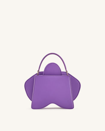 Flora Borsa a mano con manico superiore a forma di orchidea – Viola