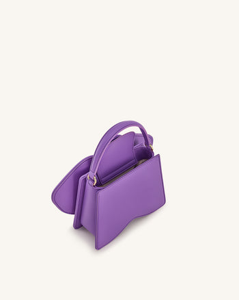 Flora Borsa a mano con manico superiore a forma di orchidea – Viola