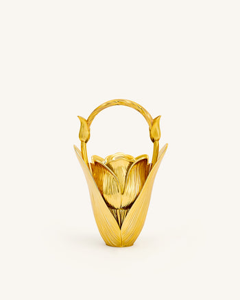 Ella Borsa a mano con motivo a tulipano - Oro