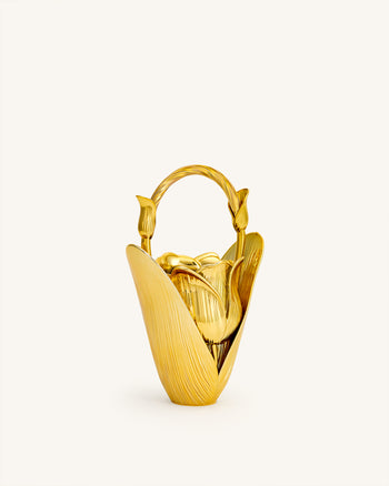 Ella Borsa a mano con motivo a tulipano - Oro