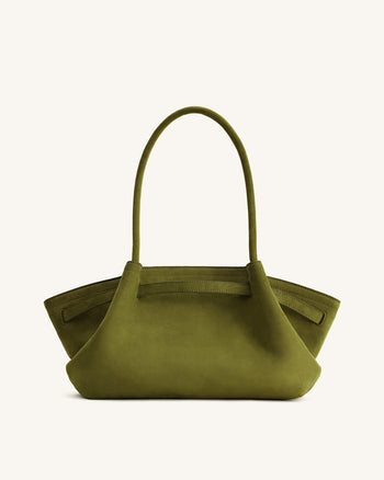 Hana Borsa Tote Ampia in Ecocamoscio - Verde Oliva