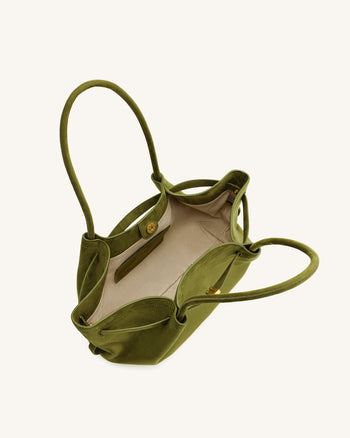 Hana Borsa Tote Ampia in Ecocamoscio - Verde Oliva