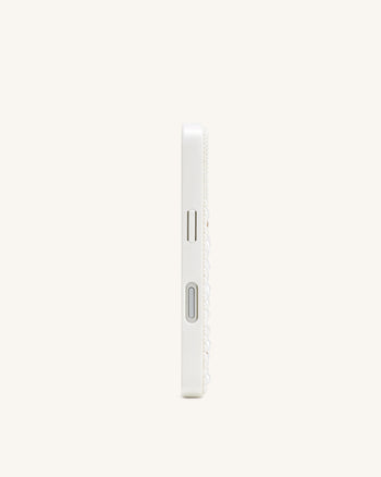Pearl Custodia per telefono decorata - Bianco