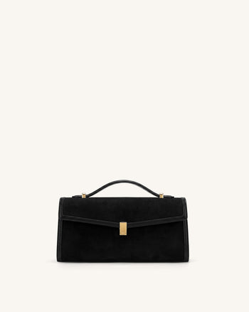 Delphine Borsa a mano in similpelle scamosciata - Nero