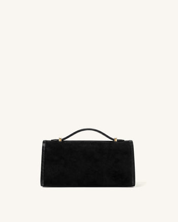 Delphine Borsa a mano in similpelle scamosciata - Nero