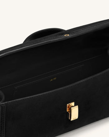Delphine Borsa a mano in similpelle scamosciata - Nero