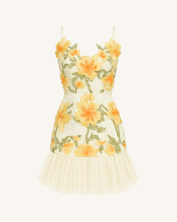 Minidress floreale con spalline sottili - Calendula