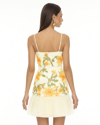 Minidress floreale con spalline sottili - Calendula
