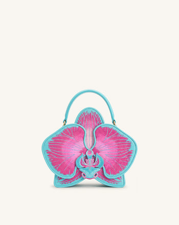 Flora Borsa a mano a forma di orchidea - Rosa blu