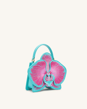 Flora Borsa a mano a forma di orchidea - Rosa blu