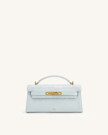 Noor Borsa a mano - Croco Blu