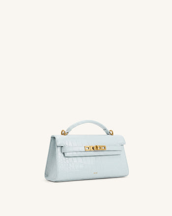 Noor Borsa a mano - Croco Blu