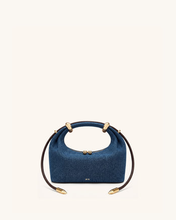 Ellie Borsa a mano con anello in metallo - Denim blu
