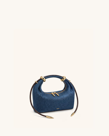 Ellie Borsa a mano con anello in metallo - Denim blu
