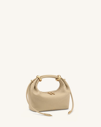 Ellie Borsa a mano con anello in metallo - Beige