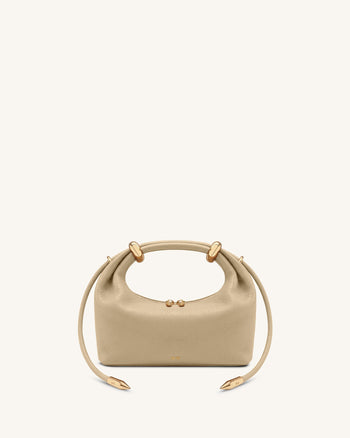 Ellie Borsa a mano con anello in metallo - Beige