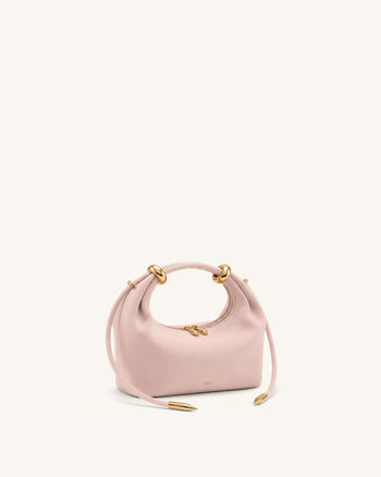 Ellie Borsa a mano in finta pelle scamosciata con anello in metallo - Rosa