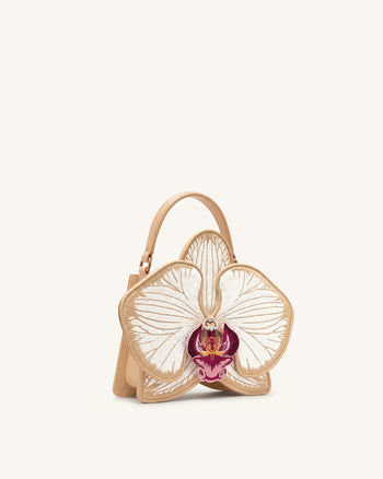 Flora Borsa a mano a forma di orchidea - Champagne
