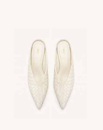 Helena Mule a punta a trama intrecciata - Beige