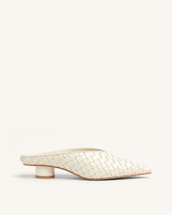 Helena Mule a punta a trama intrecciata - Beige
