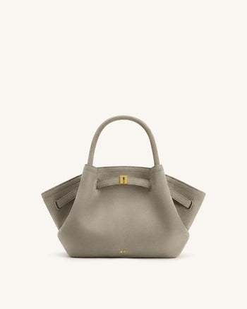 Hana Mini borsa tote in similpelle scamosciata - Grigio