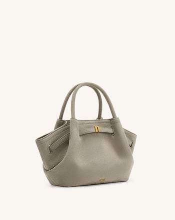 Hana Mini borsa tote in similpelle scamosciata - Grigio