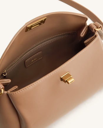Greta Borsa a tracolla con chiusura a rotazione - Marrone