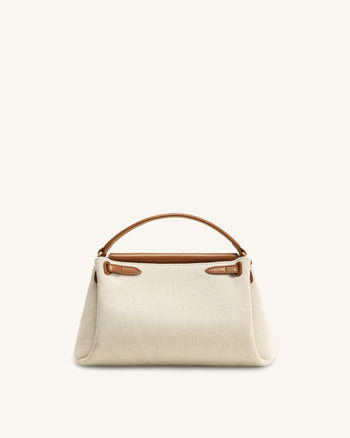 Borsa con manico Carmen in tela - Marrone