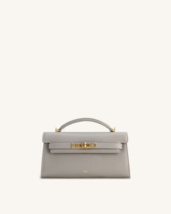 Noor Borsa con Manico Superiore - Grigio Elefante