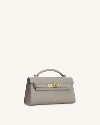 Noor Borsa con Manico Superiore - Grigio Elefante