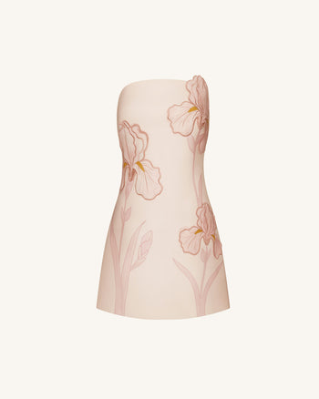 Iris Vestito senza spalline con stampa floreale - Rosa