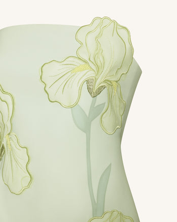 Iris Abito senza spalline con stampa floreale - Verde