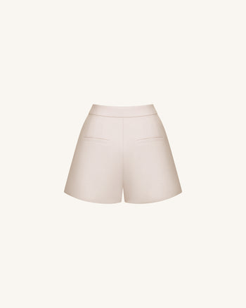 Pantaloncini sartoriali in cotone intrecciato - Beige
