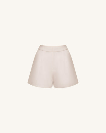 Pantaloncini sartoriali in cotone intrecciato - Beige