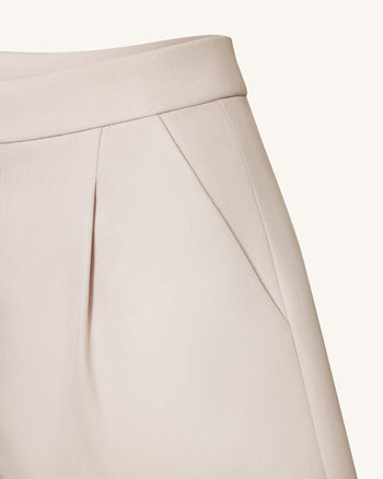 Pantaloncini sartoriali in cotone intrecciato - Beige